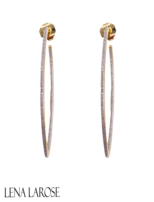 The Woods Pave Teardrop Hoops