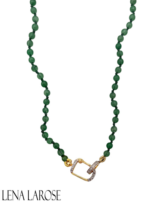 The Woods Petite Jade Beaded Chain 18"