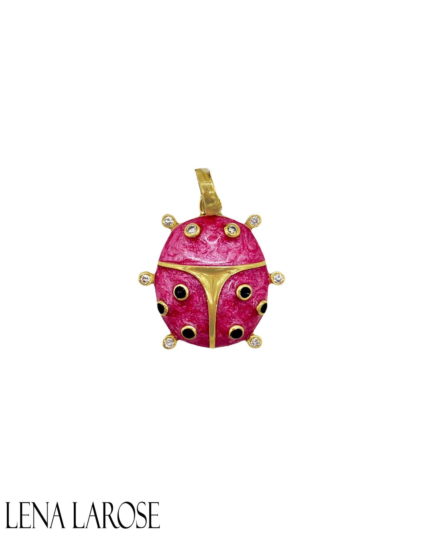 TRUNK-SHOW Royal Nomad Metallic Pink Ladybug Pendant