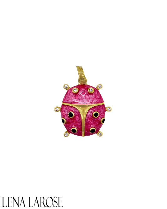 TRUNK-SHOW Royal Nomad Metallic Pink Ladybug Pendant