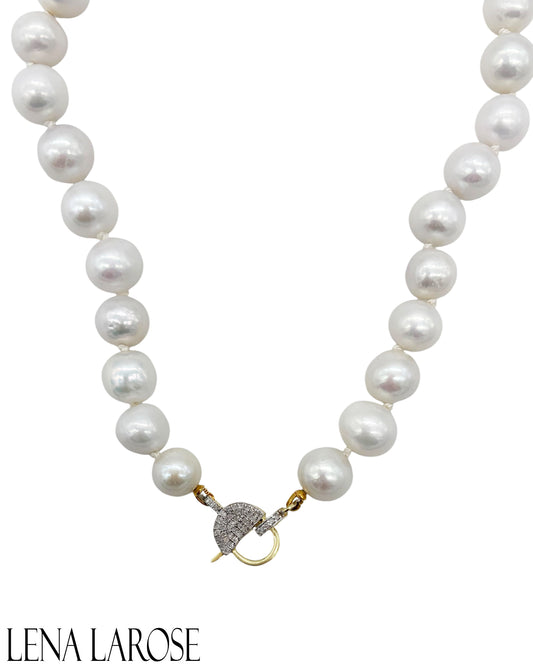 The Woods Edison Pearl Diamond Chain 18"