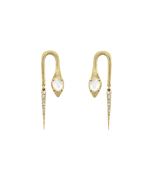 14K Vintage La Rose Twilight Coil Drop Earrings