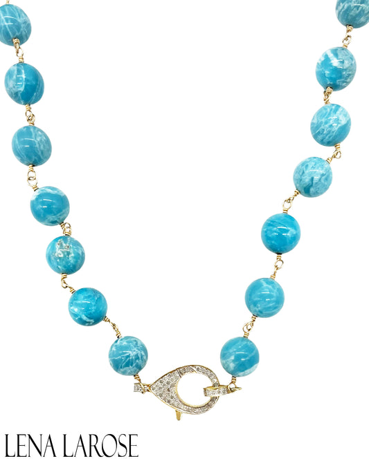 TRUNKSHOW The Woods Seafoam Agate Chain 34"