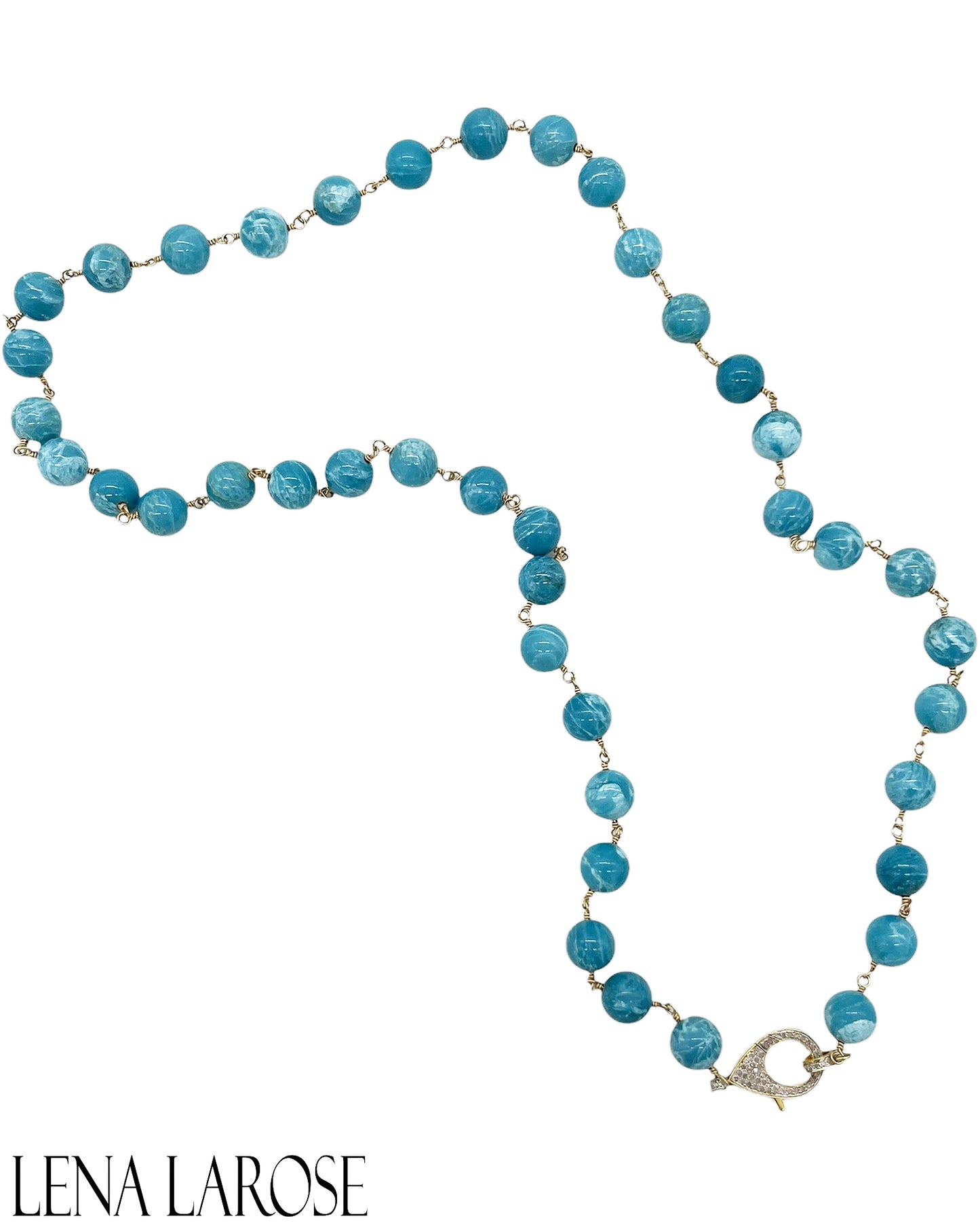 TRUNKSHOW The Woods Seafoam Agate Chain 34"