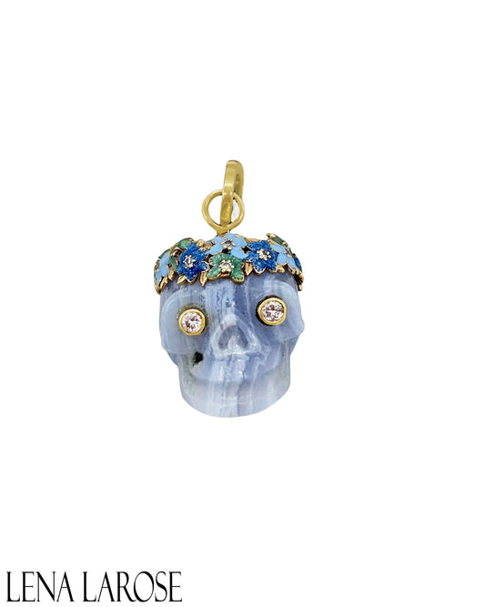 TRUNK-SHOW Royal Nomad Chalcedony Skull Pendant