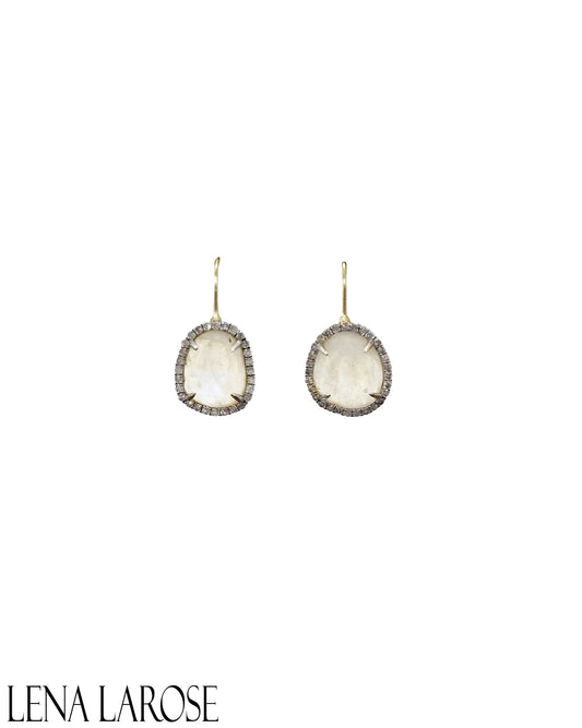 The Woods Moonstone Diamond Drop Earrings