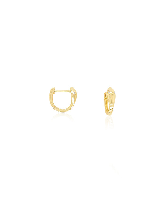 14K Vintage La Rose Serpent Huggie