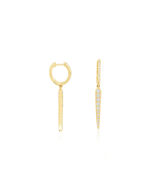 14K Vintage La Rose Diamond Drop Spike Earring