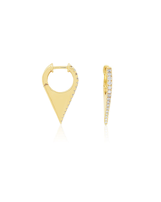 14K Vintage La Rose Diamond Spike Huggie