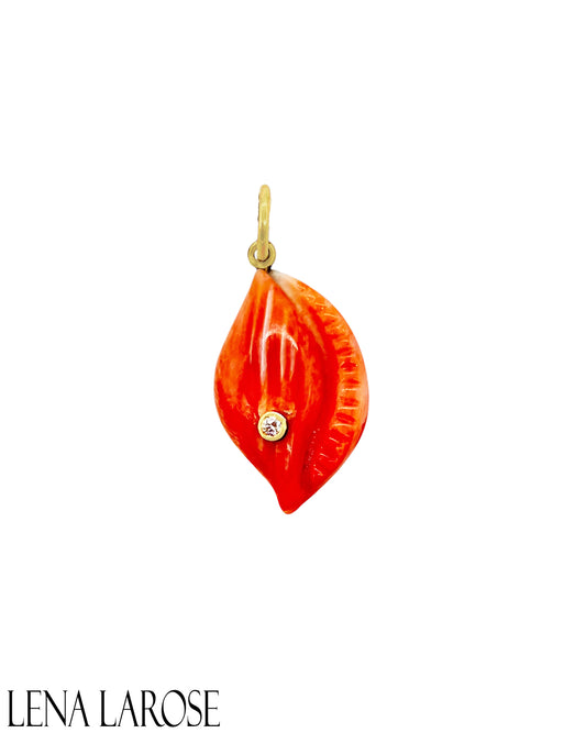 Vintage La Rose 14K Spiney Oyster Shell Pendant