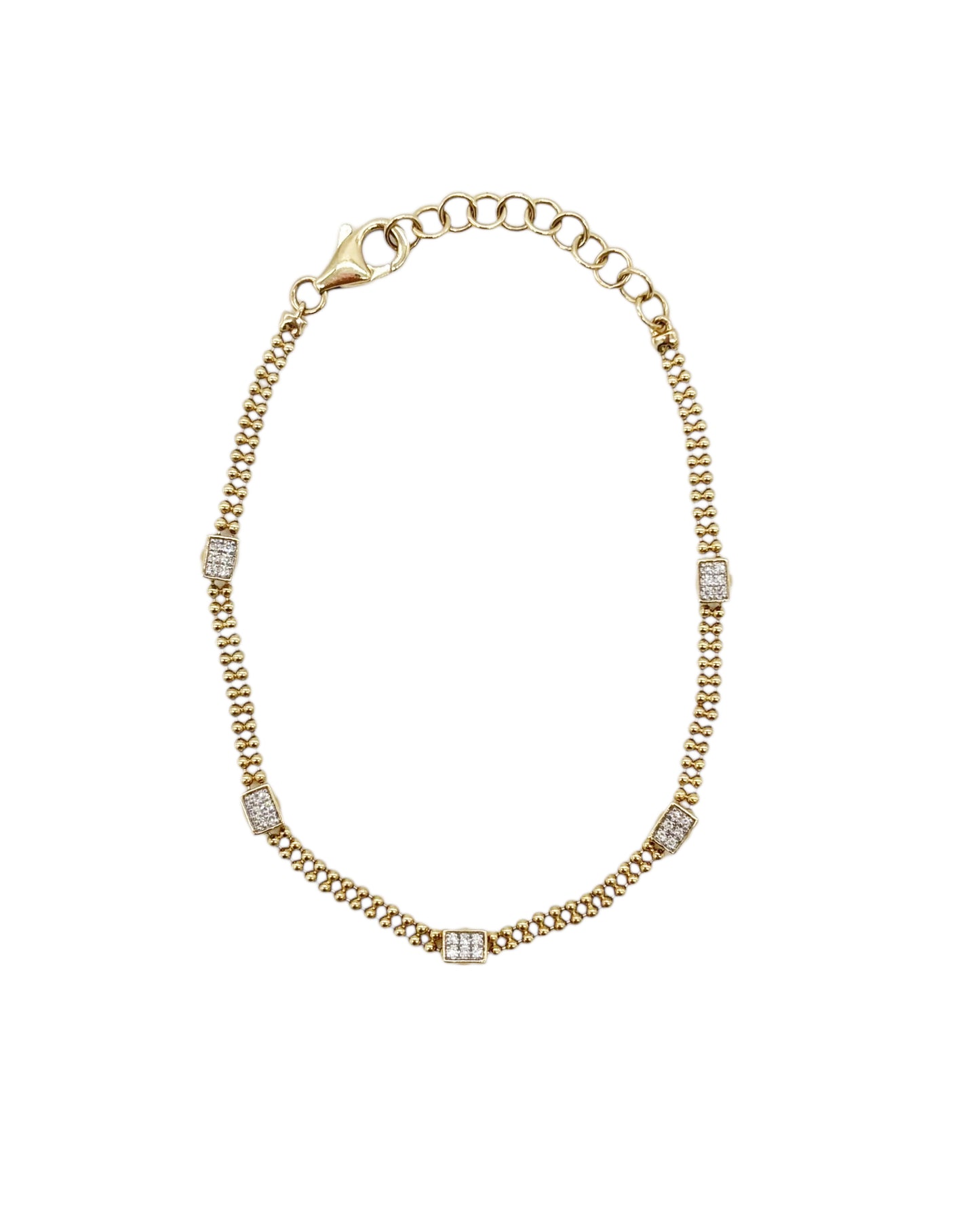 Vintage La Rose 14K Diamond Chain Bracelet