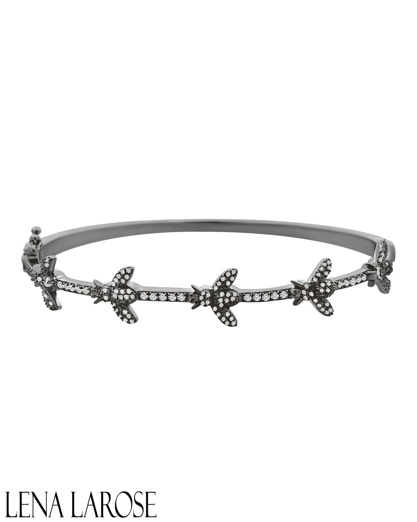 Vintage La Rose Sterling Silver Diamond Bee Bangle