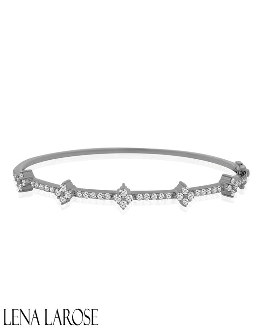 Vintage La Rose Sterling Silver Diamond Bangle