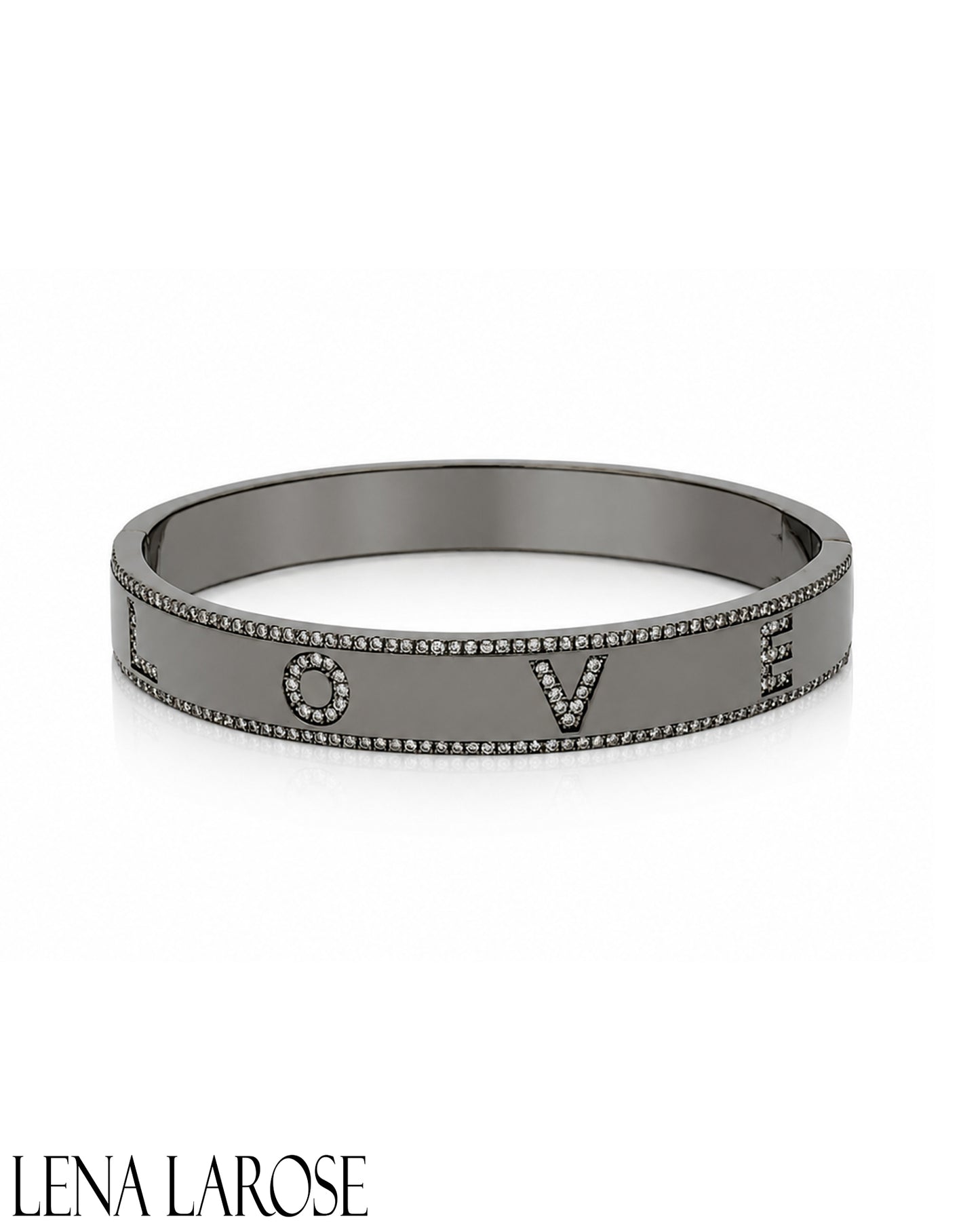 Vintage La Rose Sterling Silver Diamond Love Bangle