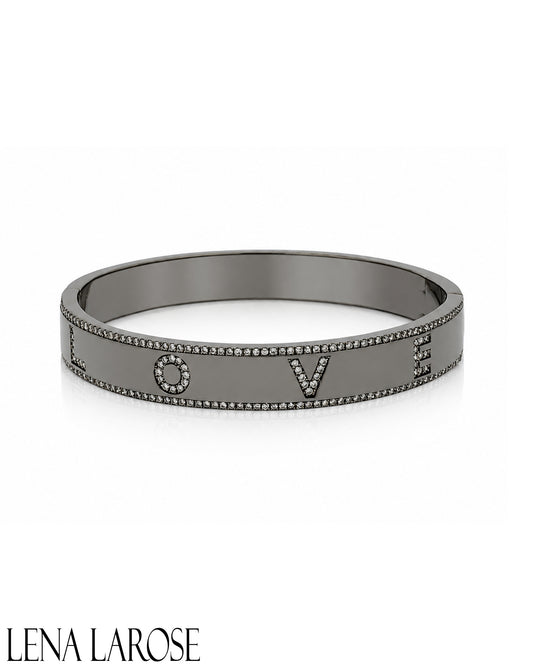 Vintage La Rose Sterling Silver Diamond Love Bangle