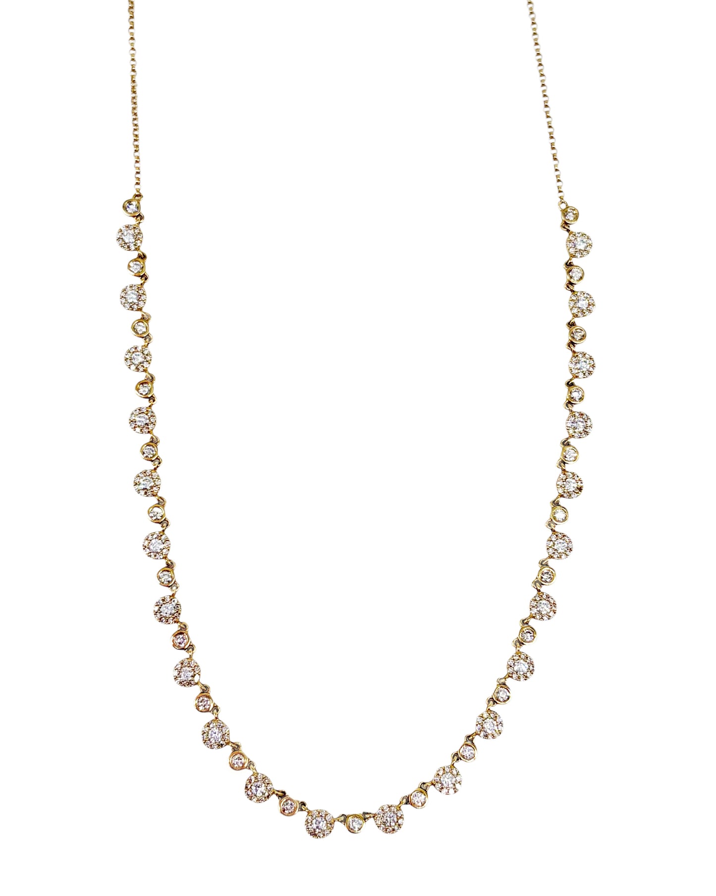 Vintage La Rose 14K Station Diamond Necklace