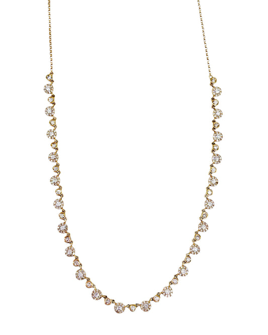 Vintage La Rose 14K Station Diamond Necklace