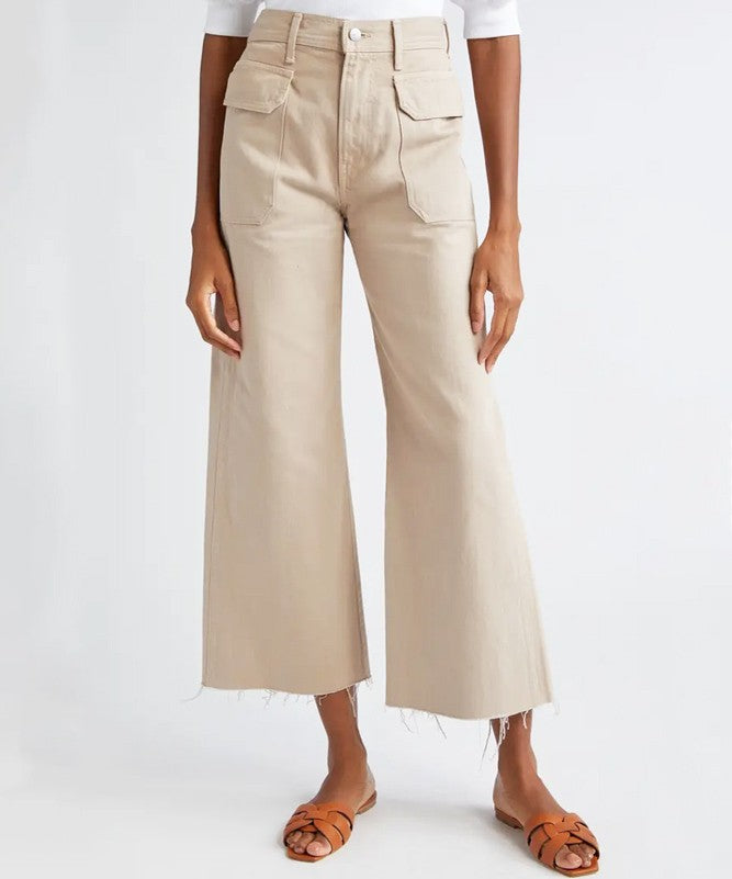 Veronica Beard Taylor Crop Wide Leg Cargo Jeans