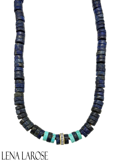 The Woods Lapis and Turquoise Beaded Chain