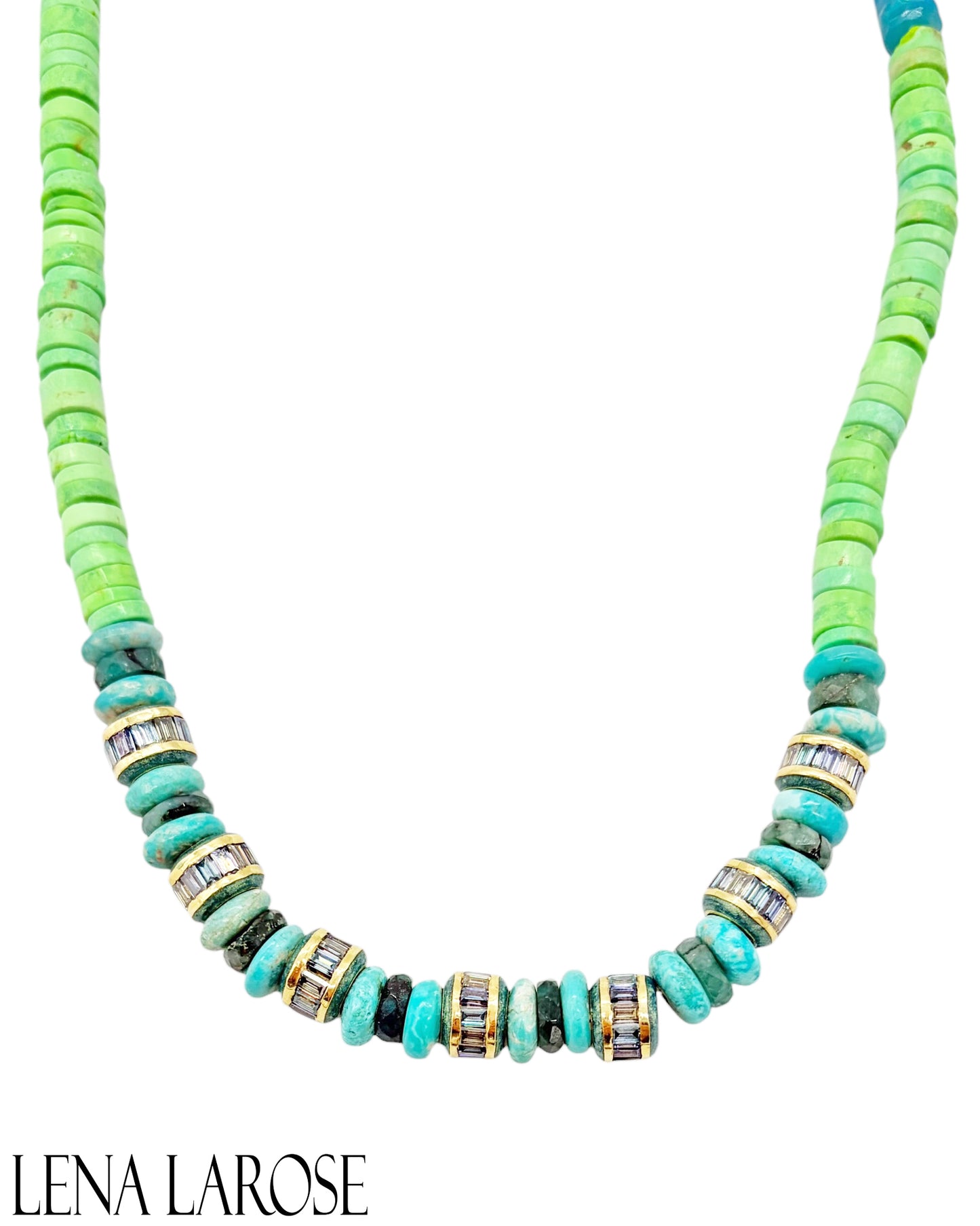 Royal Nomad Turquoise and Apatite Beaded Necklace