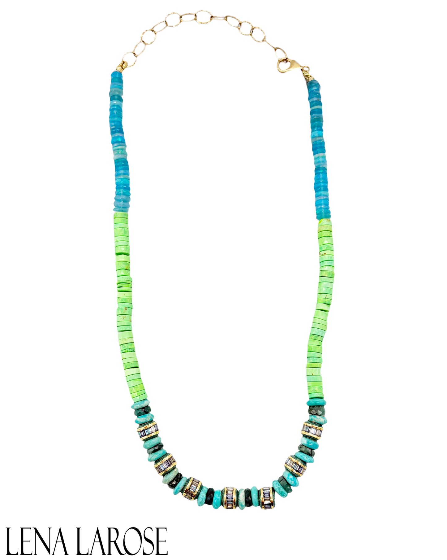 Royal Nomad Turquoise and Apatite Beaded Necklace