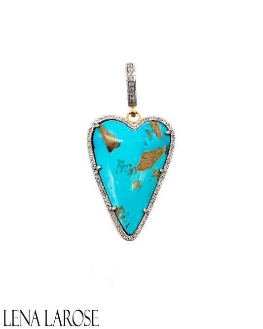 The Woods Sleeping Beauty Turquoise Diamond Heart Pendant