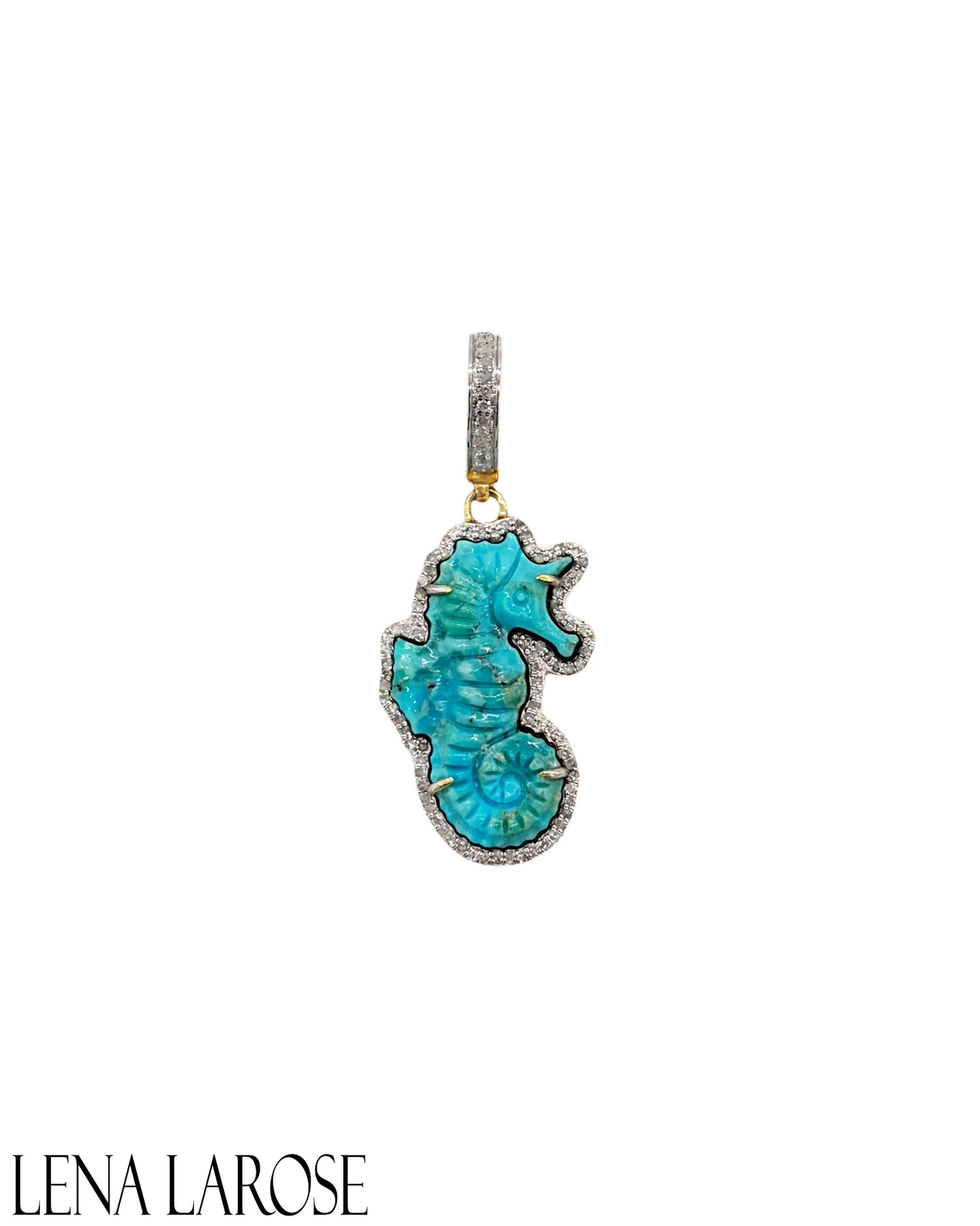 The Woods Turquoise Seahorse Diamond Pendant