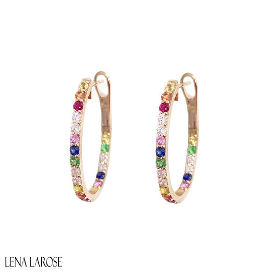 Vintage La Rose Rainbow Hoops