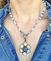 The Woods Fine Jewelry Opal Flower Pendant