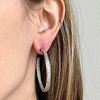 The Woods Fine Jewelry Double Row Sterling Silver Hoops