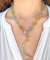 The Woods Fine Jewelry Aquamarine Necklace,17"