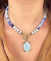 The Woods Fine Jewelry Blue Opal Chain,16"