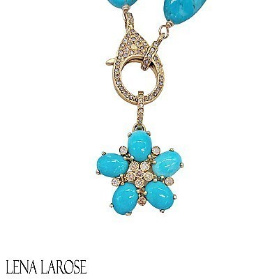 The Woods Fine Jewelry Turquoise Flower Pendant