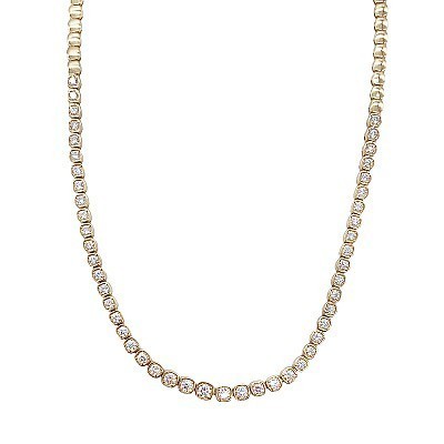 Vintage La Rose 14k Diamond Bezel Necklace
