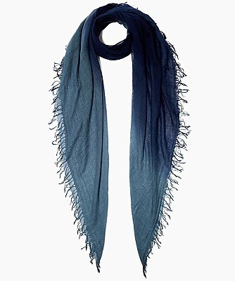 Chan Luu Cashmere Silk Scarf- Pageant Blue Dip Dyed
