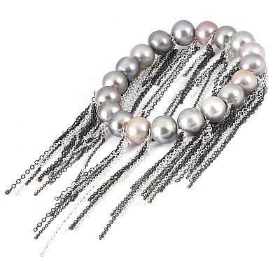 Samira12 Grey Pearl fringe Bracelet