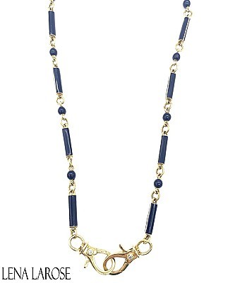 The Woods Fine Jewelry Navy Enamel Chain, 17"