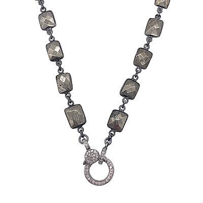 Sample Sale Pyrite Bezel Chain, 18"