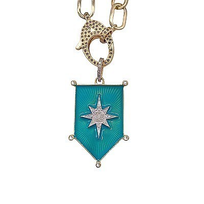 The Woods Fine Jewelry Turquoise Shield Pendant