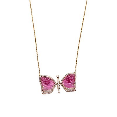 Vintage La Rose Butterfly Necklace