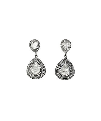 Sample Sale Rose Cut Diamond Drop Earrings