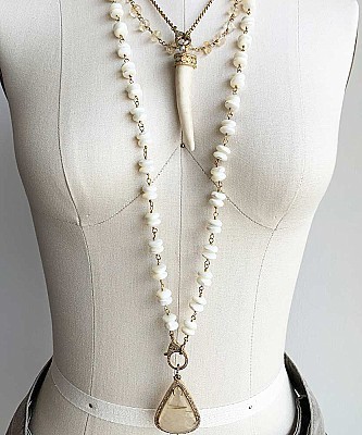The Woods Fine Jewelry Mother of Pearl Chain, 34"