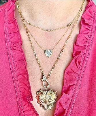 Vintage La Rose 14k Gold Heart Pendant