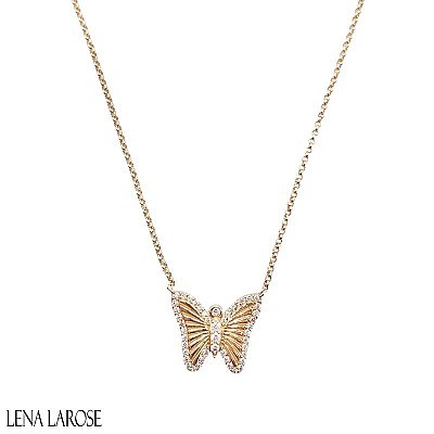 Vintage La Rose Butterfly Necklace