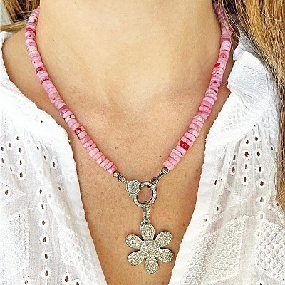 Vintage La Rose Pink Necklace, 18"